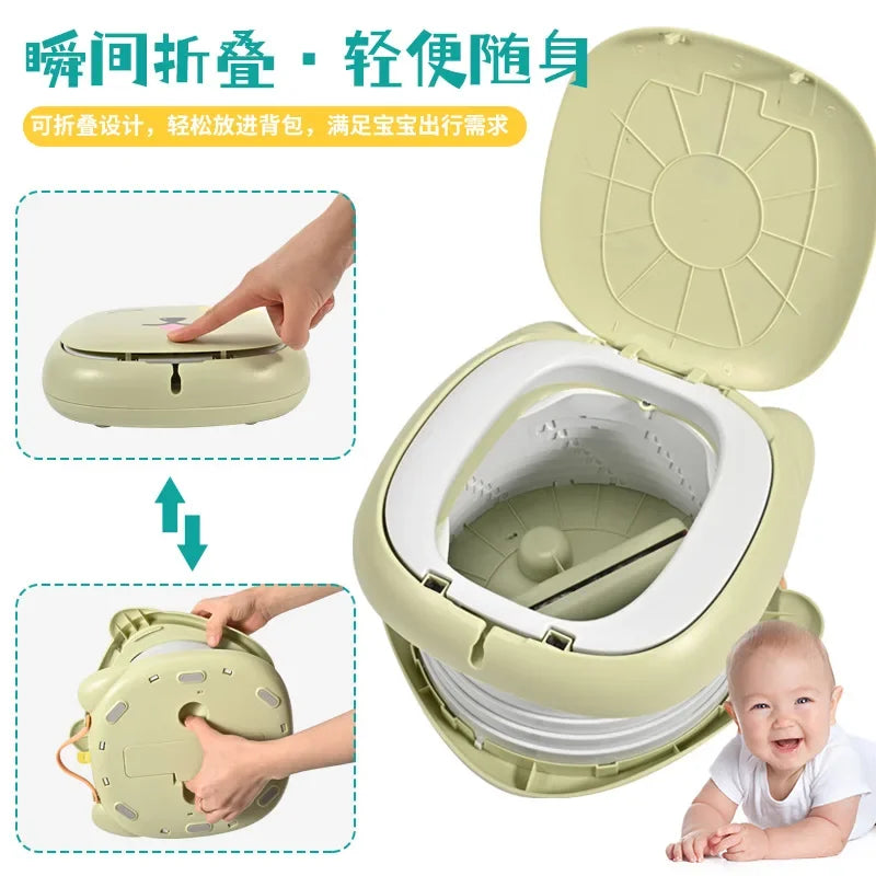 Portable Potty for Toddler Travel Foldable Potty Training Toilet for Car Camping Indoor Outdoor Bathroom for Baby Children Kids